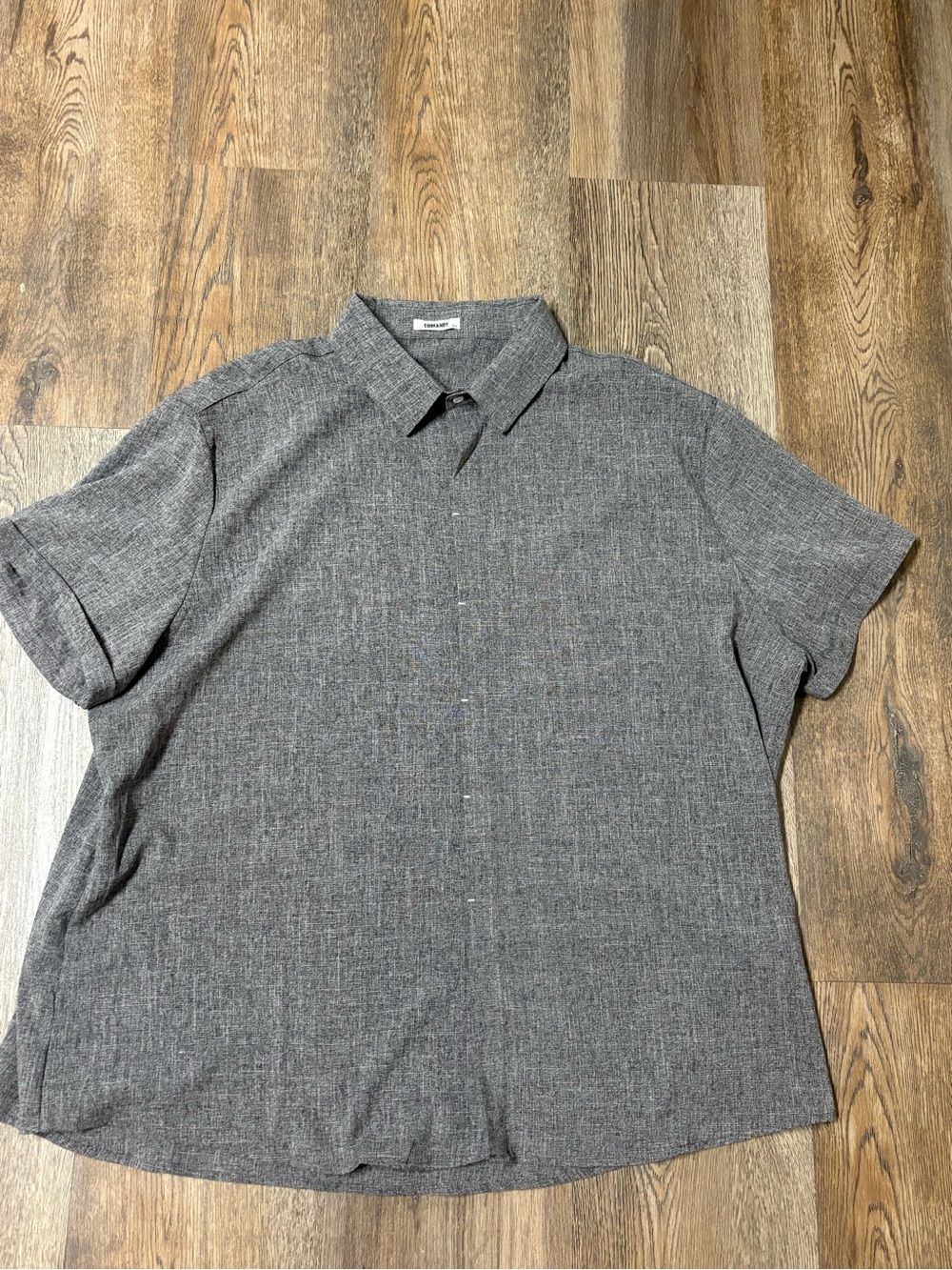 Men's Short Sleeve Casual Button-Down Shirt - Gray